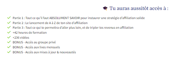 Le programme de la formation